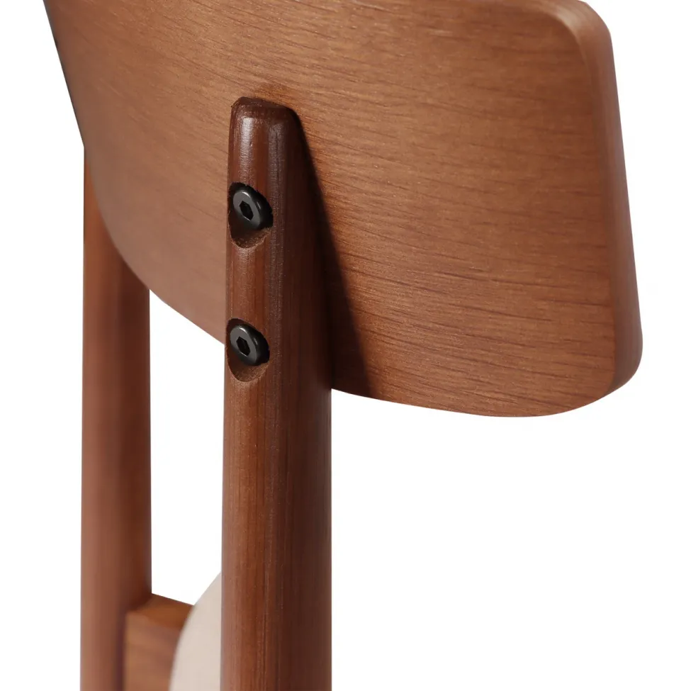 Stol - Ystad (valnød/beige) - 2 stk