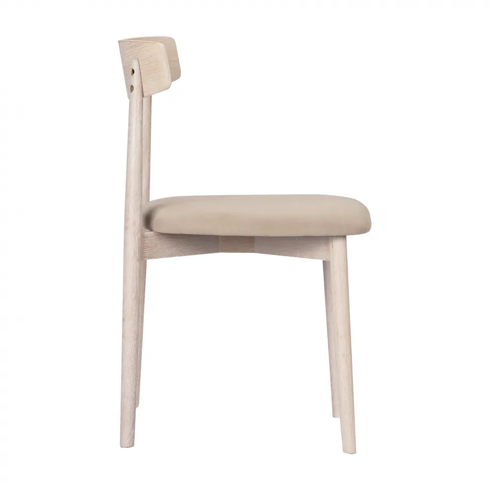 Stol - Ystad (hvid eg/beige) - 2 stk