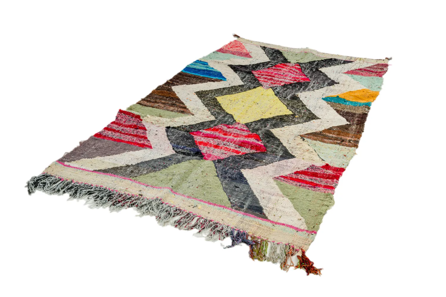 Marokkansk berber tæppe Boucherouite 135 x 230 cm