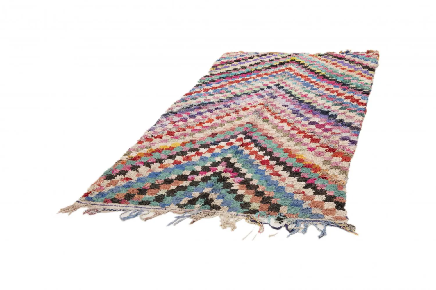 Marokkansk berber tæppe Boucherouite 245 x 140 cm