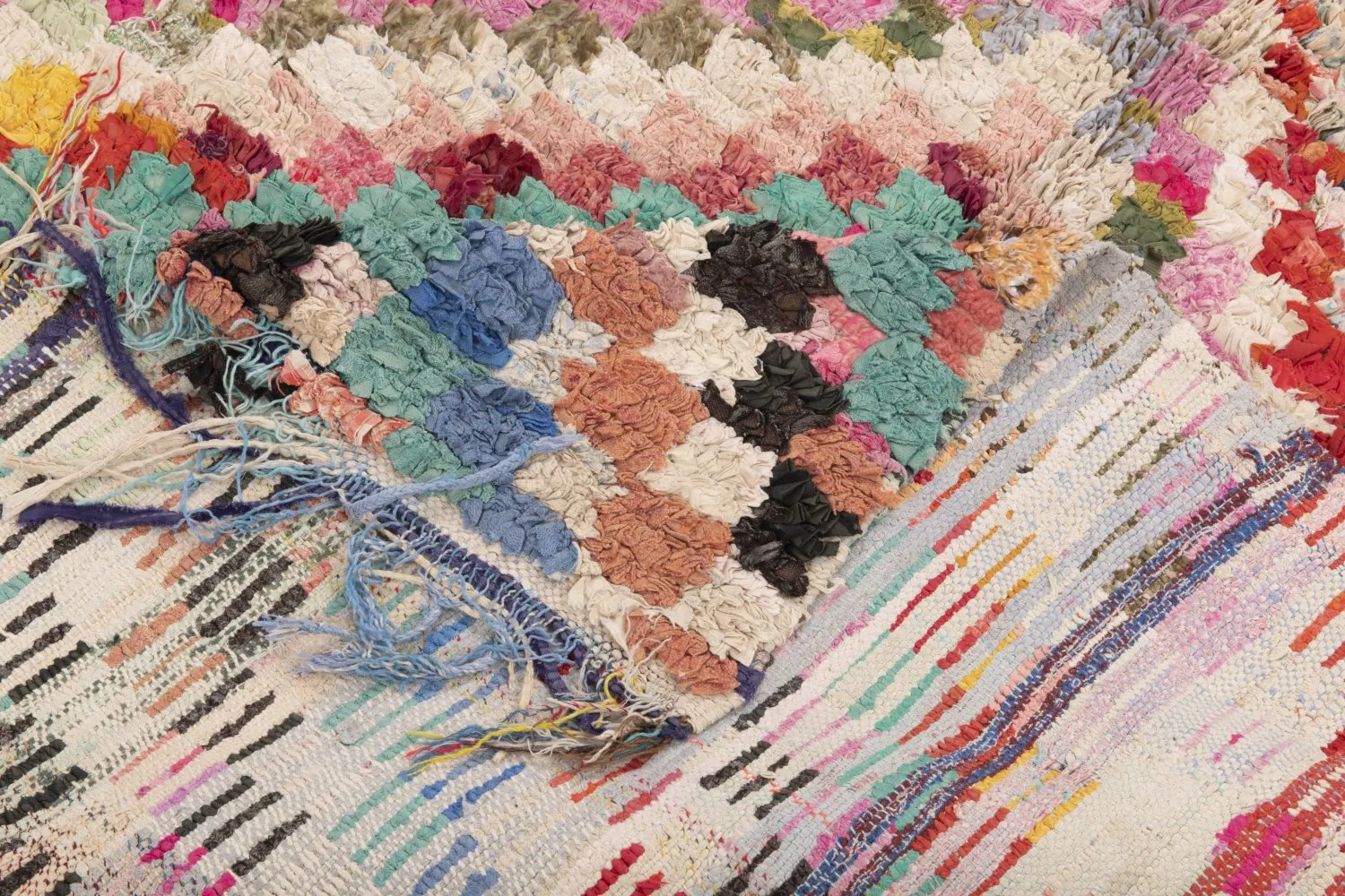 Marokkansk berber tæppe Boucherouite 245 x 140 cm