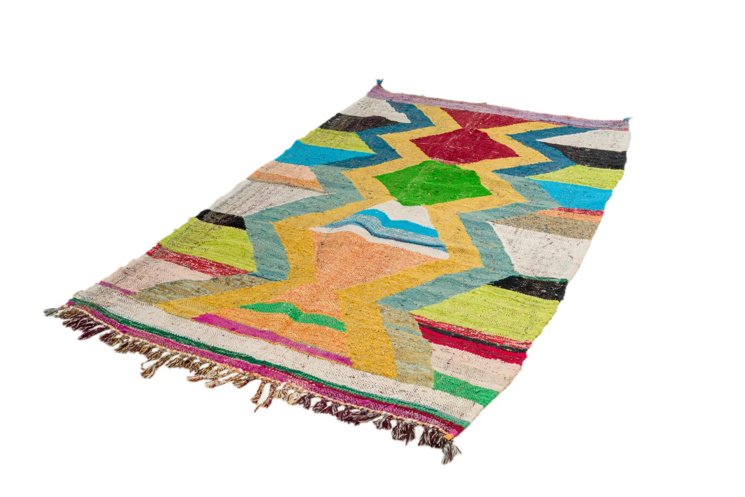 Marokkansk berber tæppe Boucherouite 125 x 230 cm