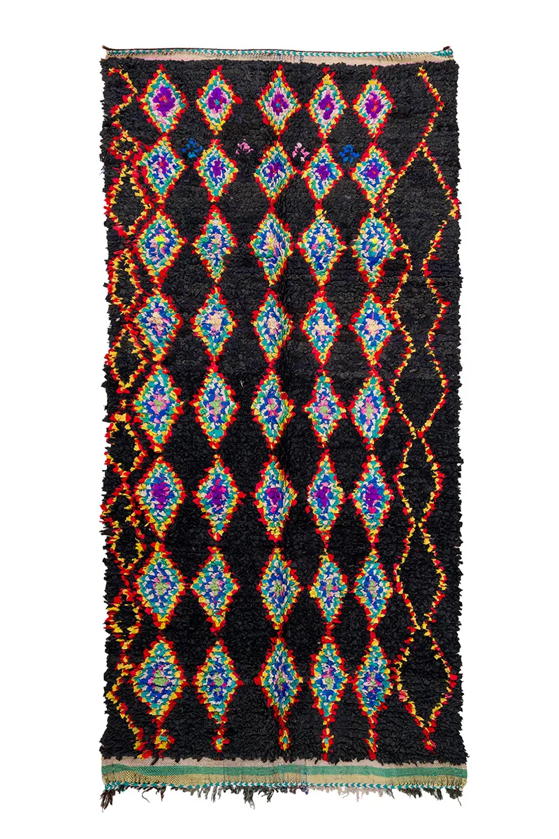 Marokkansk berber tæppe Boucherouite 130 x 270 cm