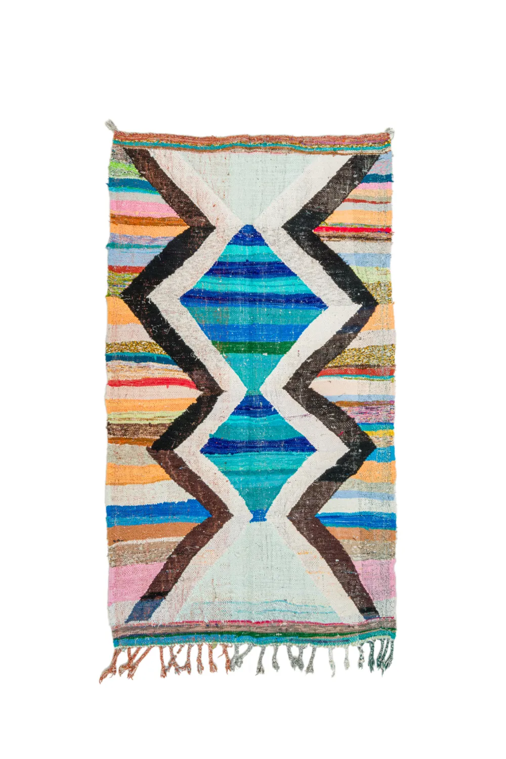 Marokkansk berber tæppe Boucherouite 135 x 235 cm