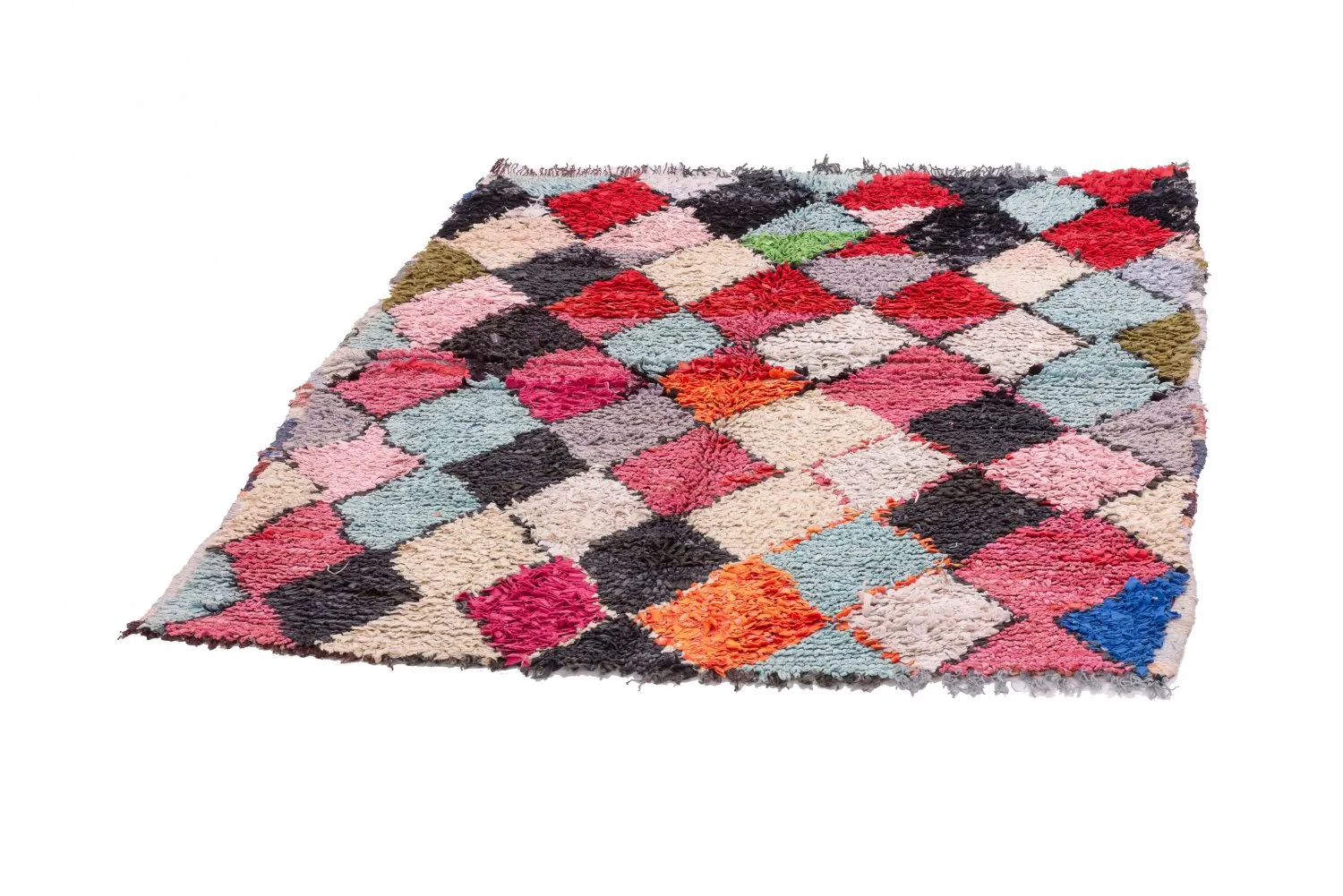 Marokkansk berber tæppe Boucherouite 150 x 120 cm
