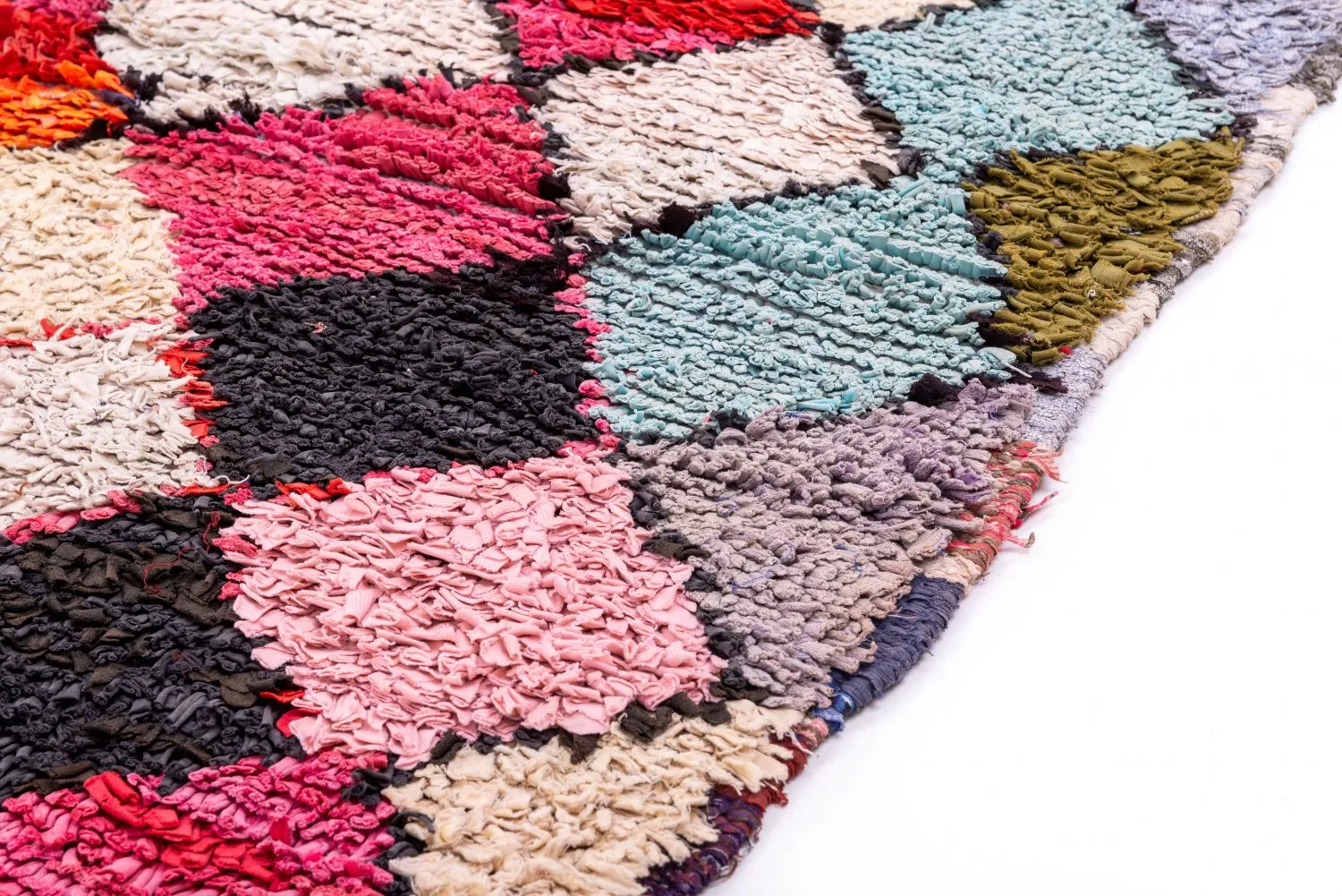 Marokkansk berber tæppe Boucherouite 150 x 120 cm