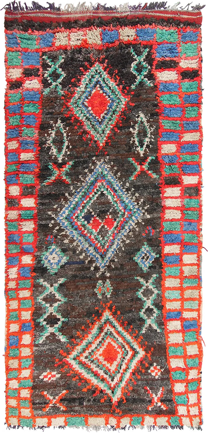 Marokkansk berber tæppe Boucherouite 270 x 120 cm