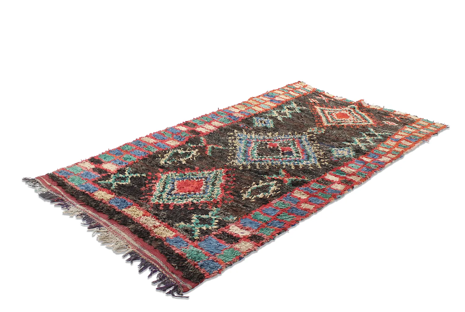 Marokkansk berber tæppe Boucherouite 270 x 120 cm