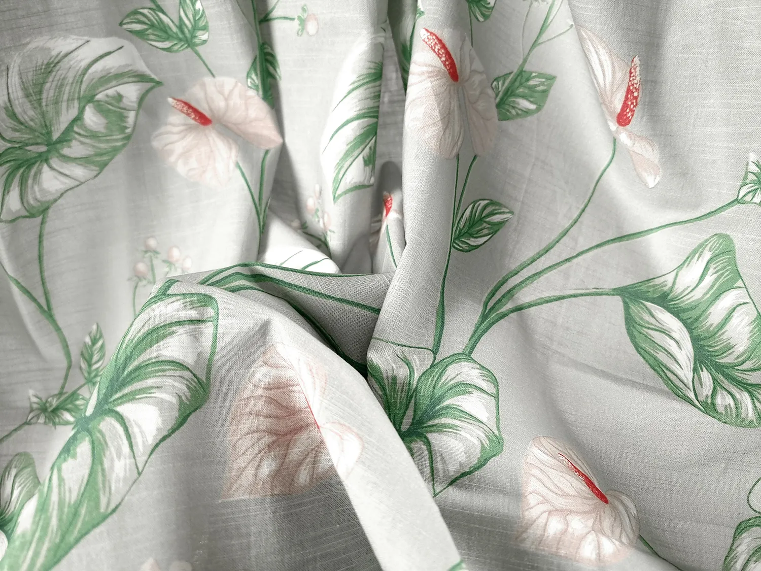 Gardiner - Bomuldsgardin Adella (grøn/lilla)