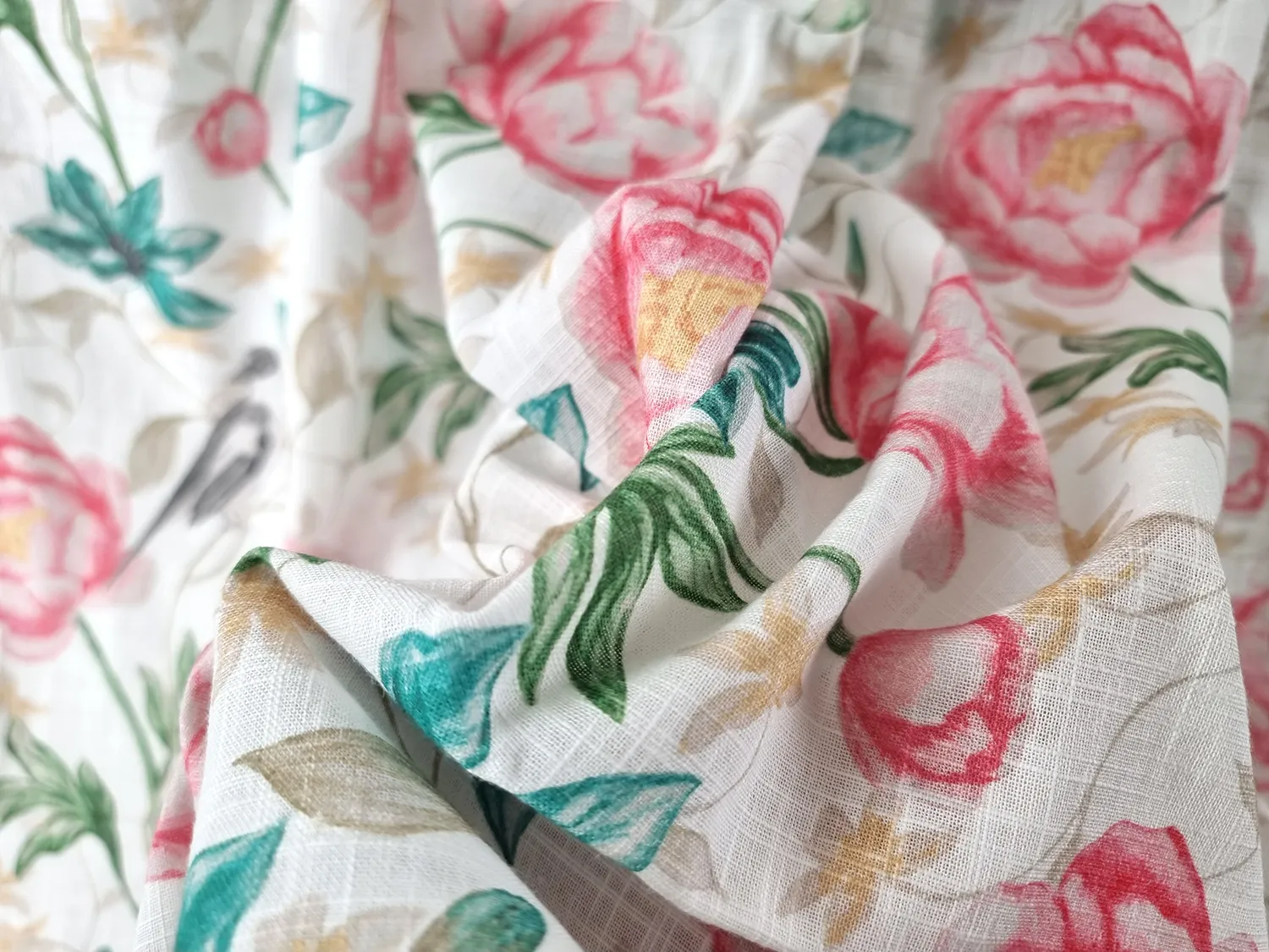 Gardiner - Bomuldsgardin - Gullan (lyserød)