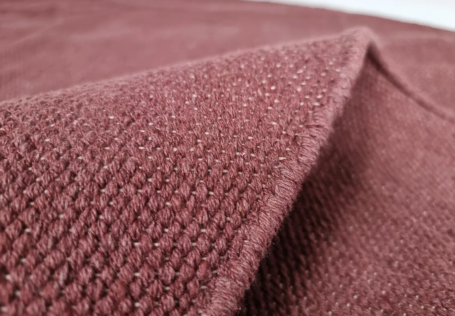 Bomuldstæppe - Billie (bordeaux)