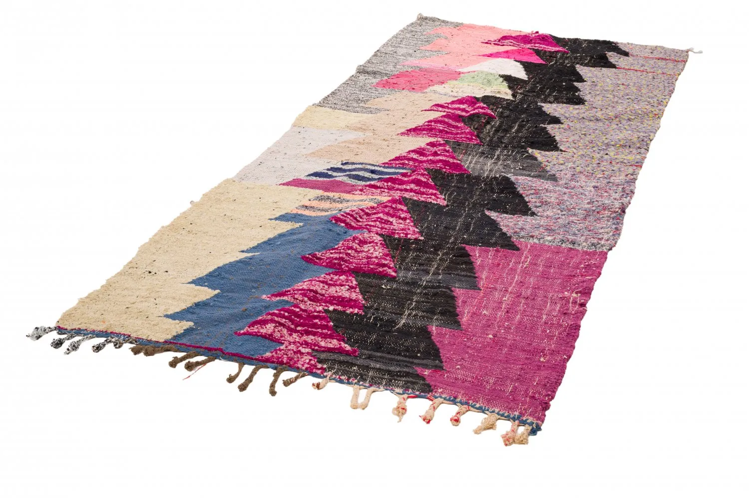 Marokkansk berber tæppe Boucherouite 125 x 290 cm