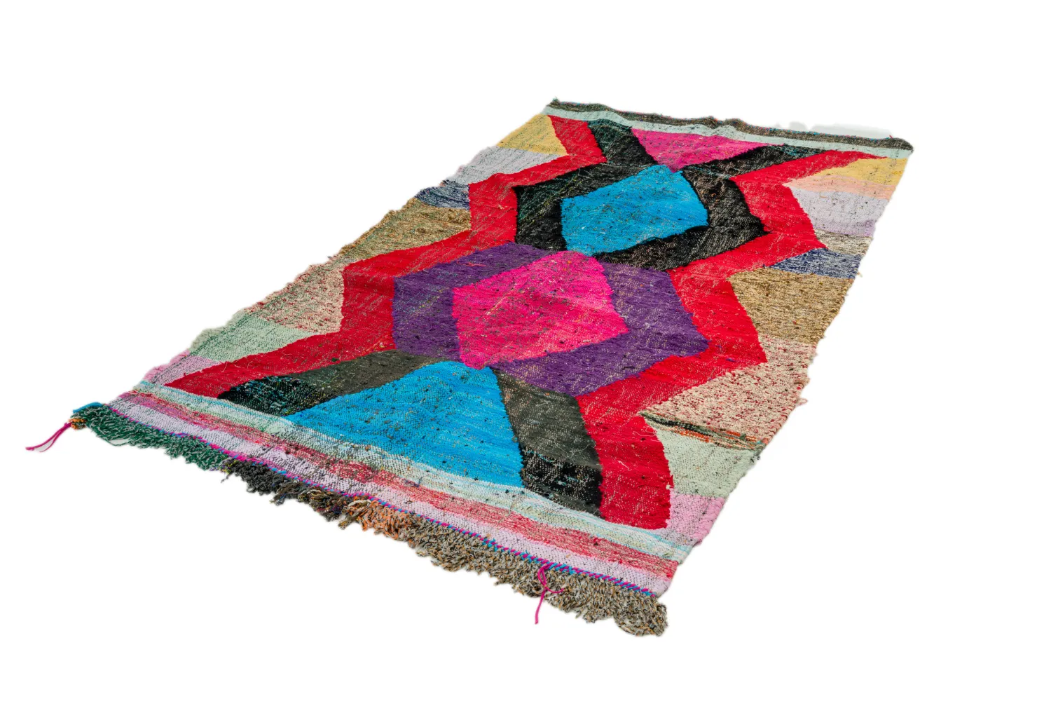 Marokkansk berber tæppe Boucherouite 125 x 235 cm