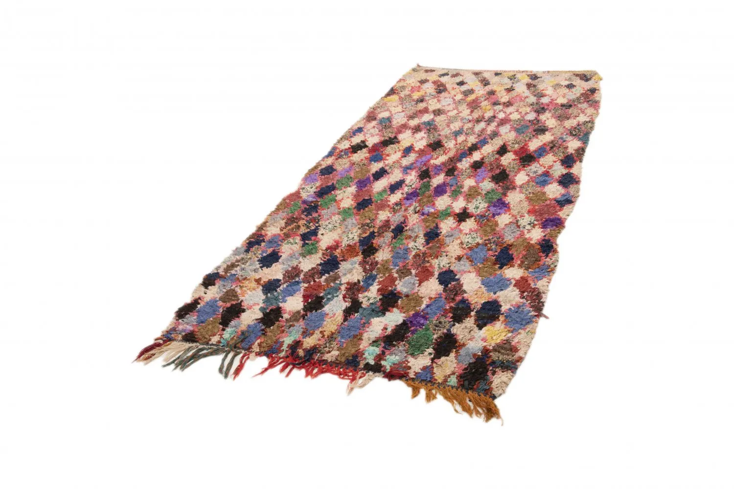 Marokkansk berber tæppe Boucherouite 295 x 120 cm