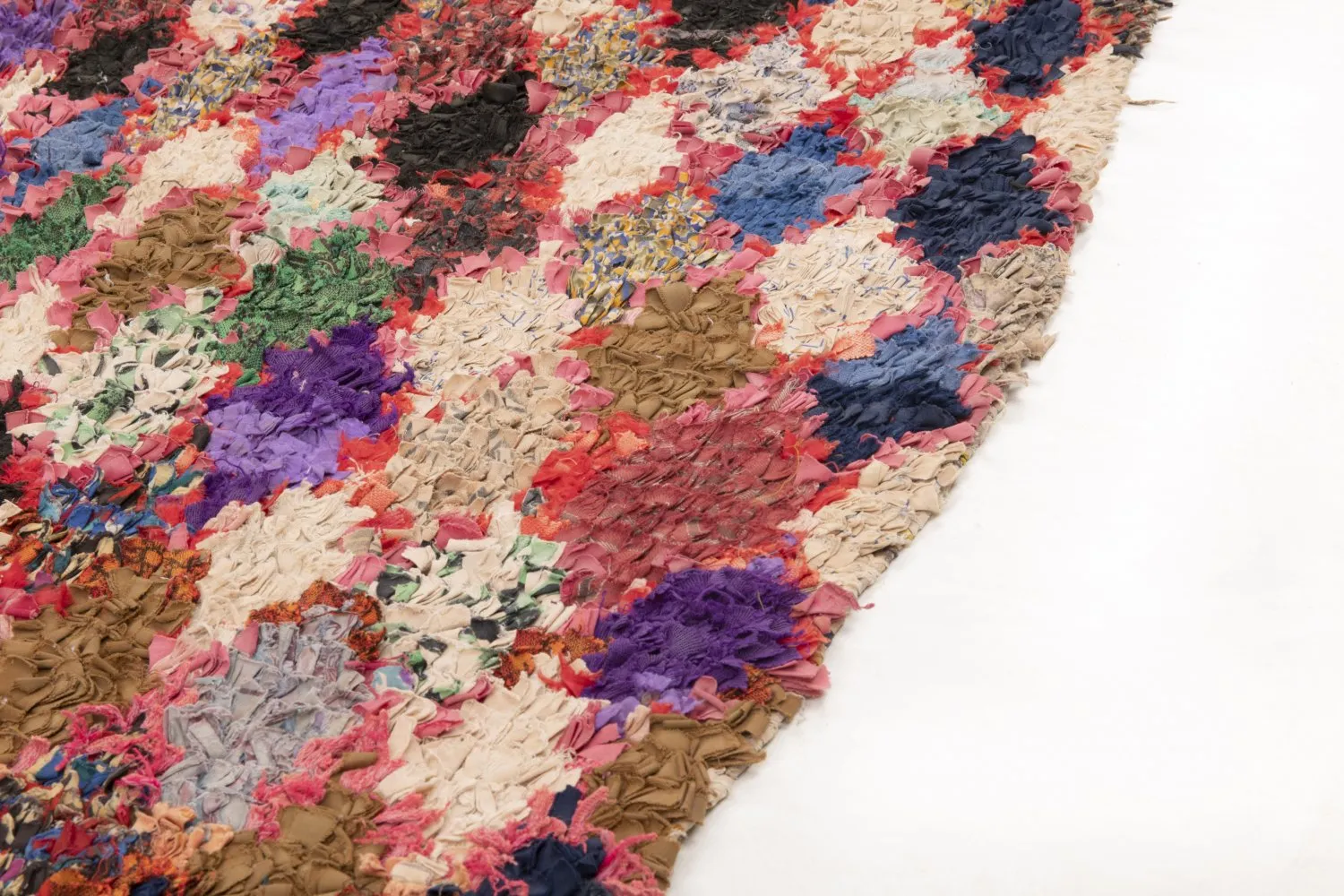 Marokkansk berber tæppe Boucherouite 295 x 120 cm