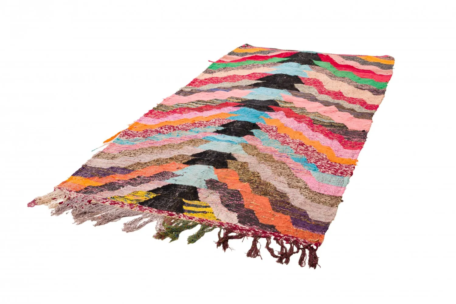 Marokkansk berber tæppe Boucherouite 125 x 250 cm