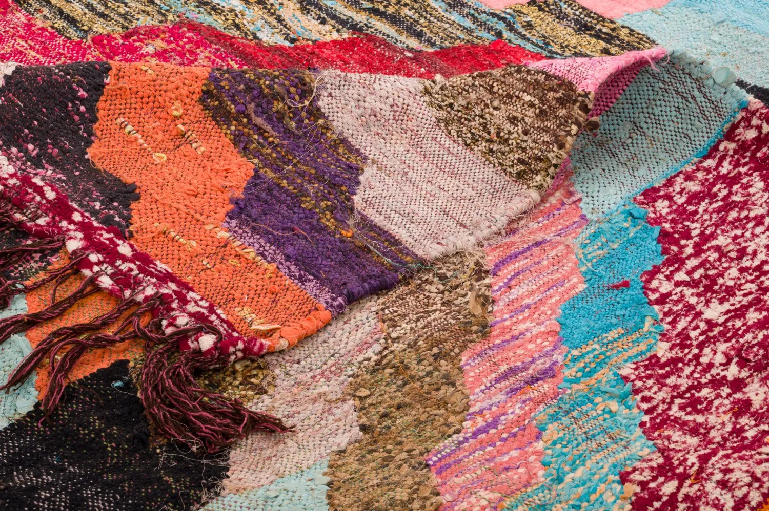 Marokkansk berber tæppe Boucherouite 125 x 250 cm