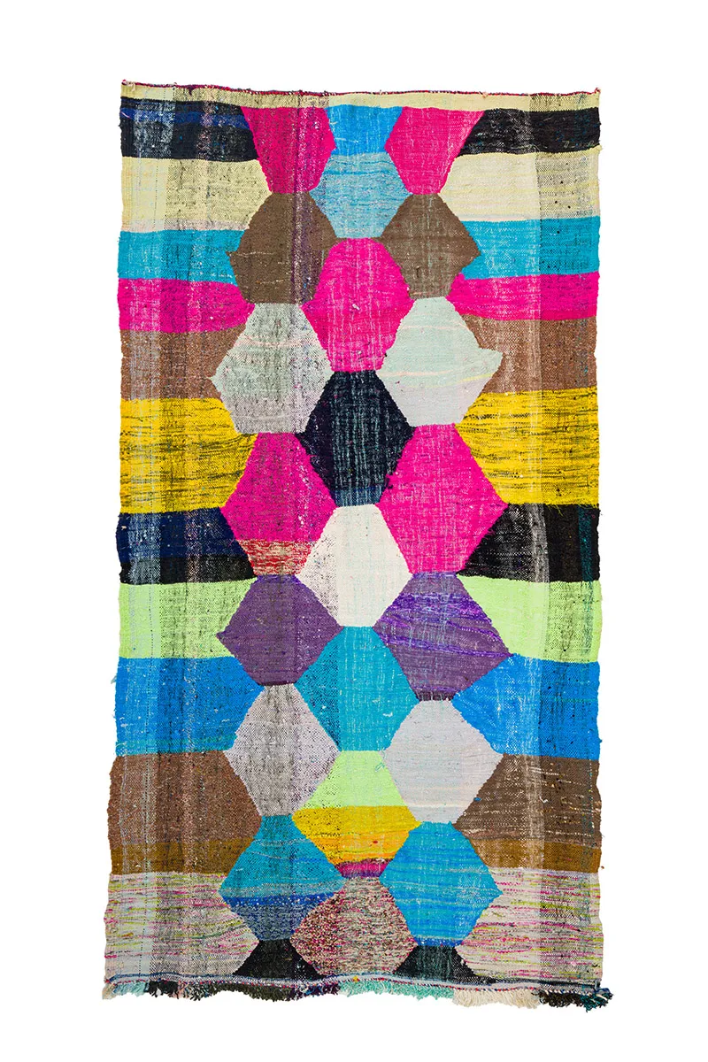 Marokkansk berber tæppe Boucherouite 150 x 285 cm