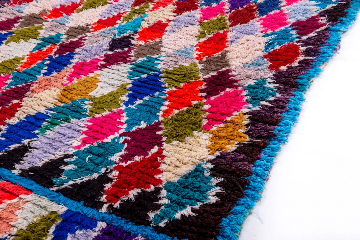 Marokkansk berber tæppe Boucherouite 225 x 105 cm