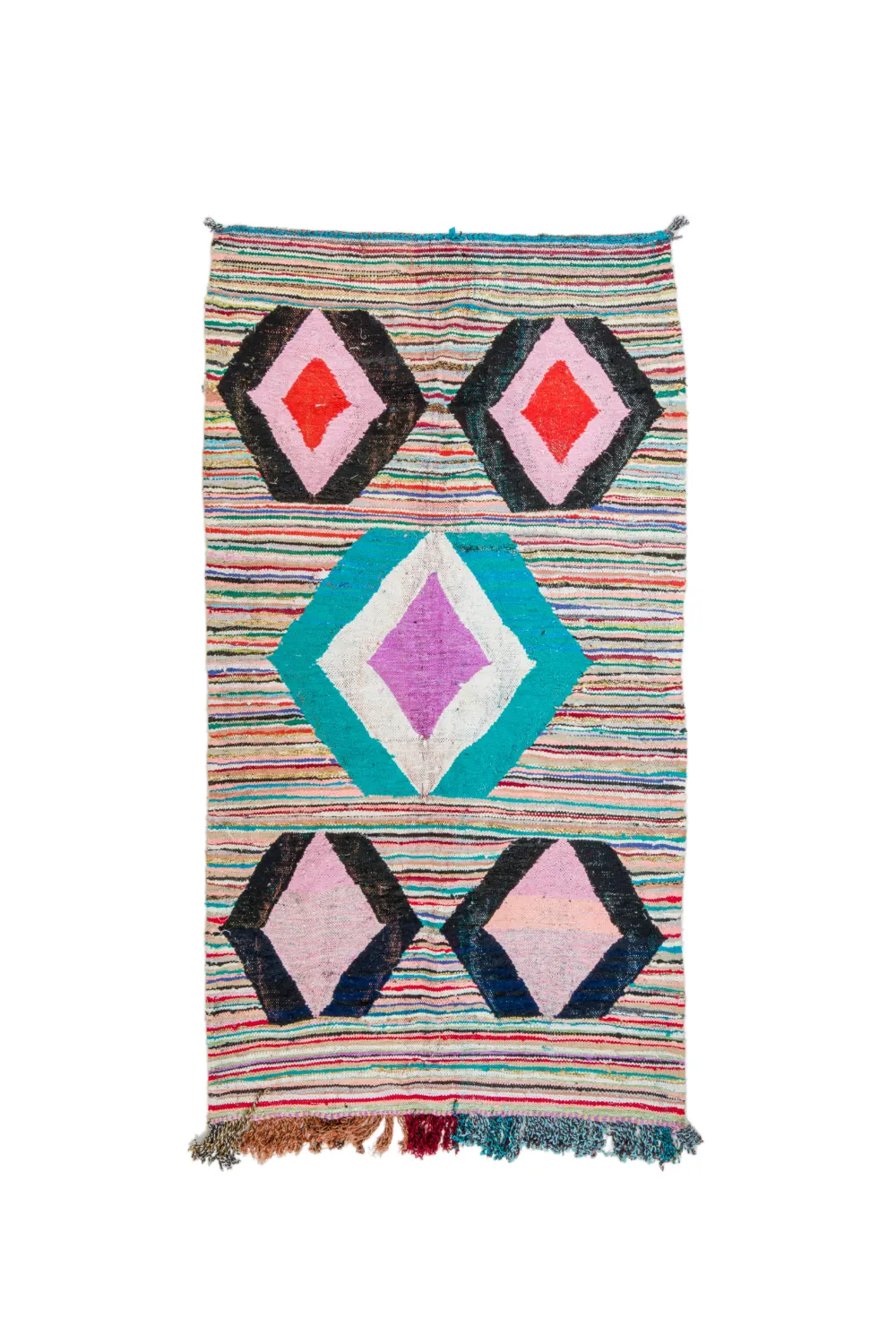 Marokkansk berber tæppe Boucherouite 140 x 255 cm