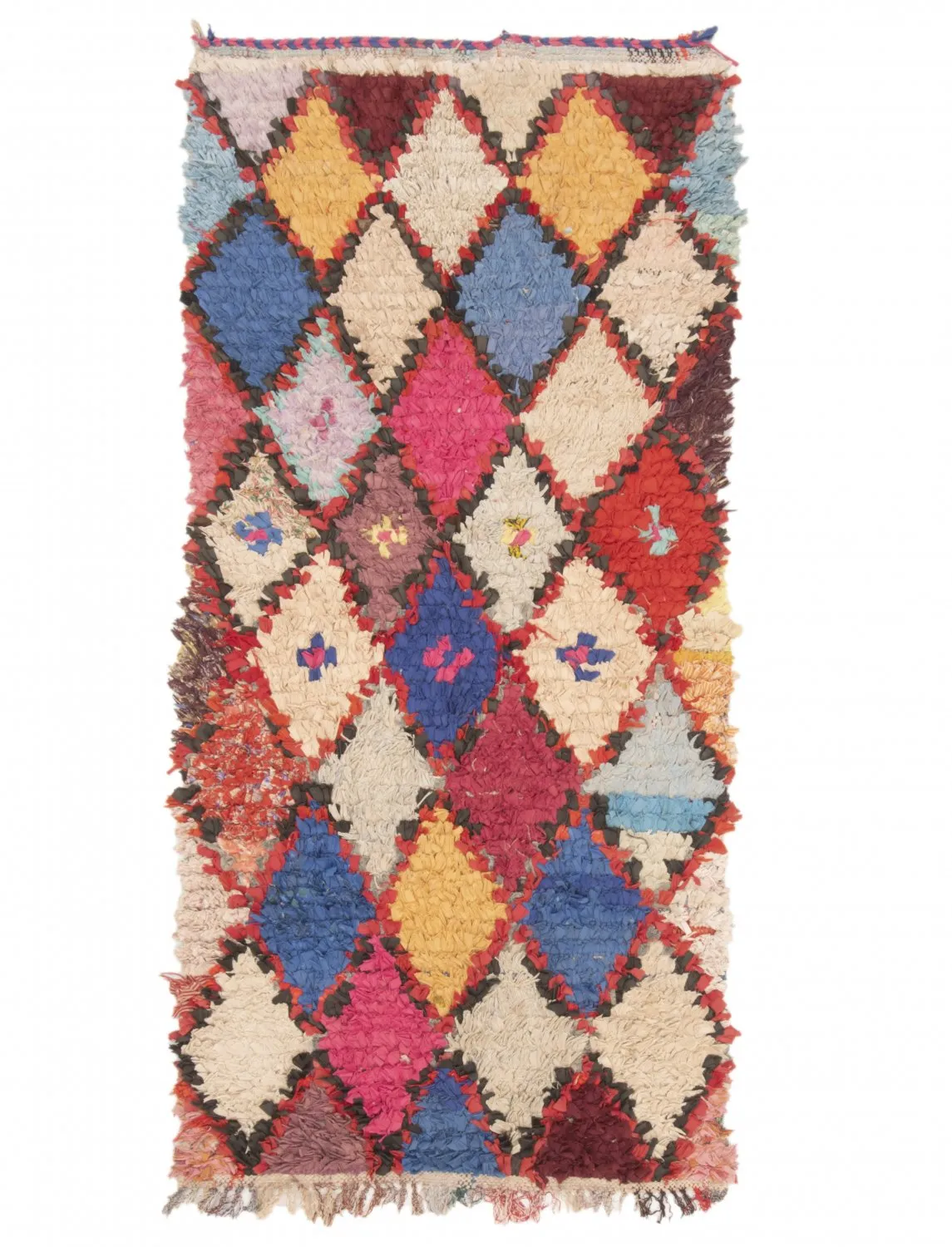 Marokkansk berber tæppe Boucherouite 210 x 95 cm