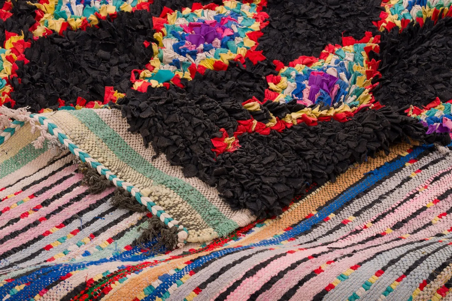 Marokkansk berber tæppe Boucherouite 130 x 270 cm