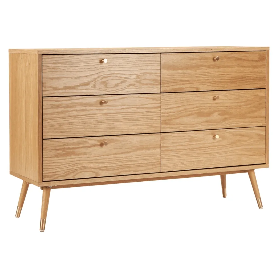 Kommode - Prime - 6 lådor (egetræ)