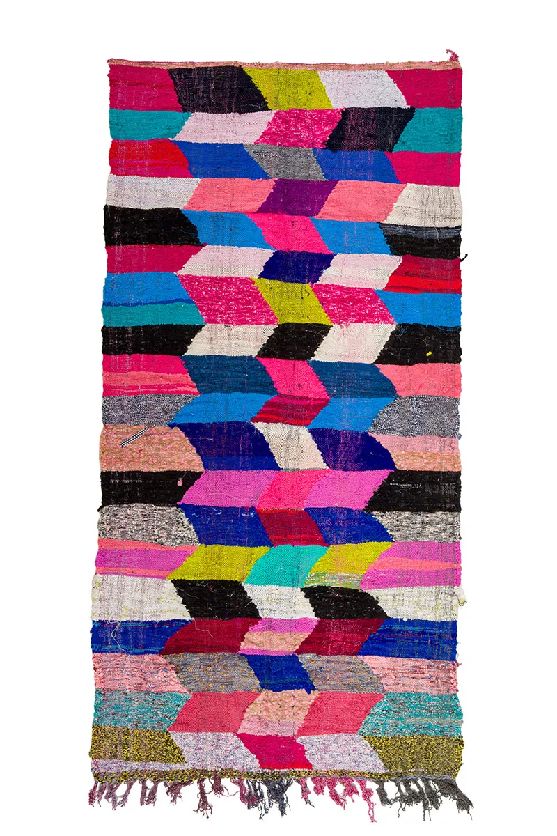 Marokkansk berber tæppe Boucherouite 150 x 305 cm