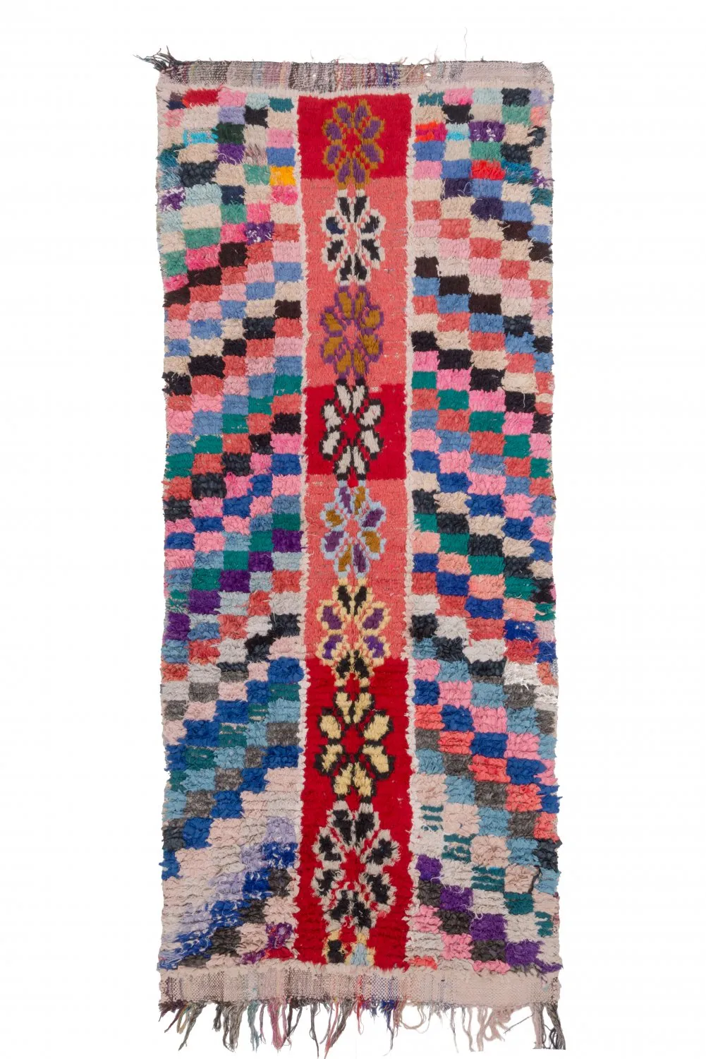 Marokkansk berber tæppe Boucherouite 270 x 110 cm