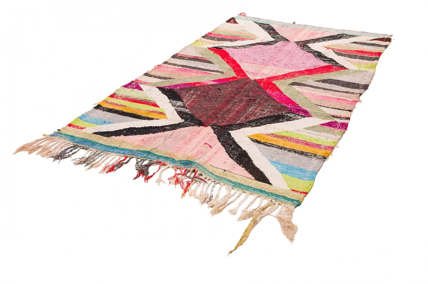 Marokkansk berber tæppe Boucherouite 135 x 245 cm