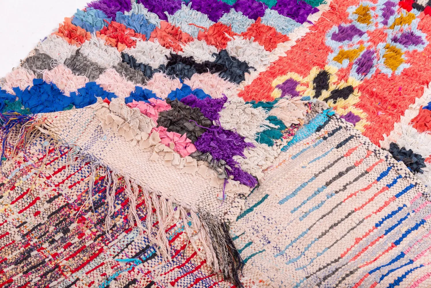 Marokkansk berber tæppe Boucherouite 270 x 110 cm