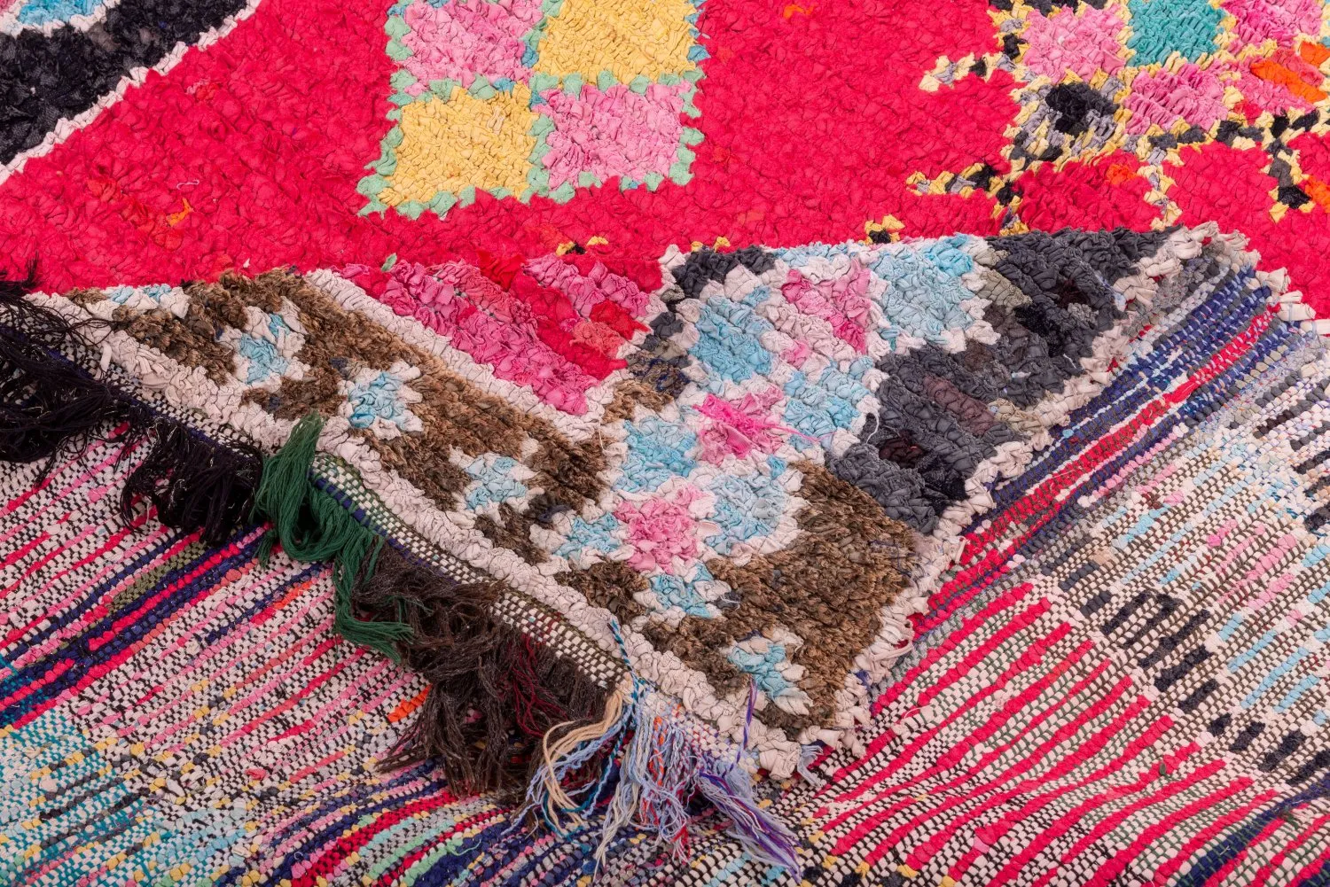 Marokkansk berber tæppe Boucherouite 325 x 145 cm