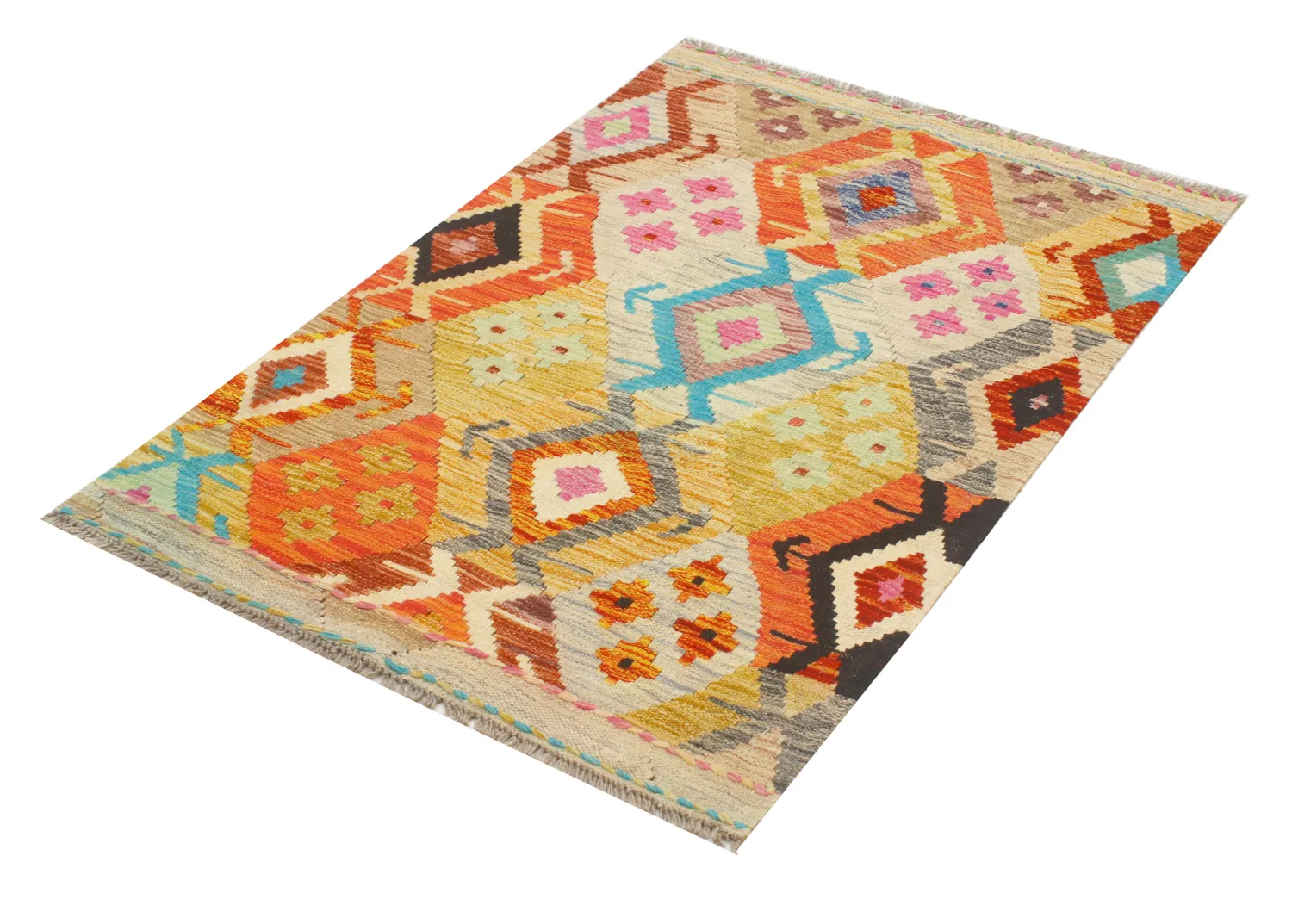 Orientalsk Tæppe - Vegi Kelim Hand Woven - 86 x 125 cm
