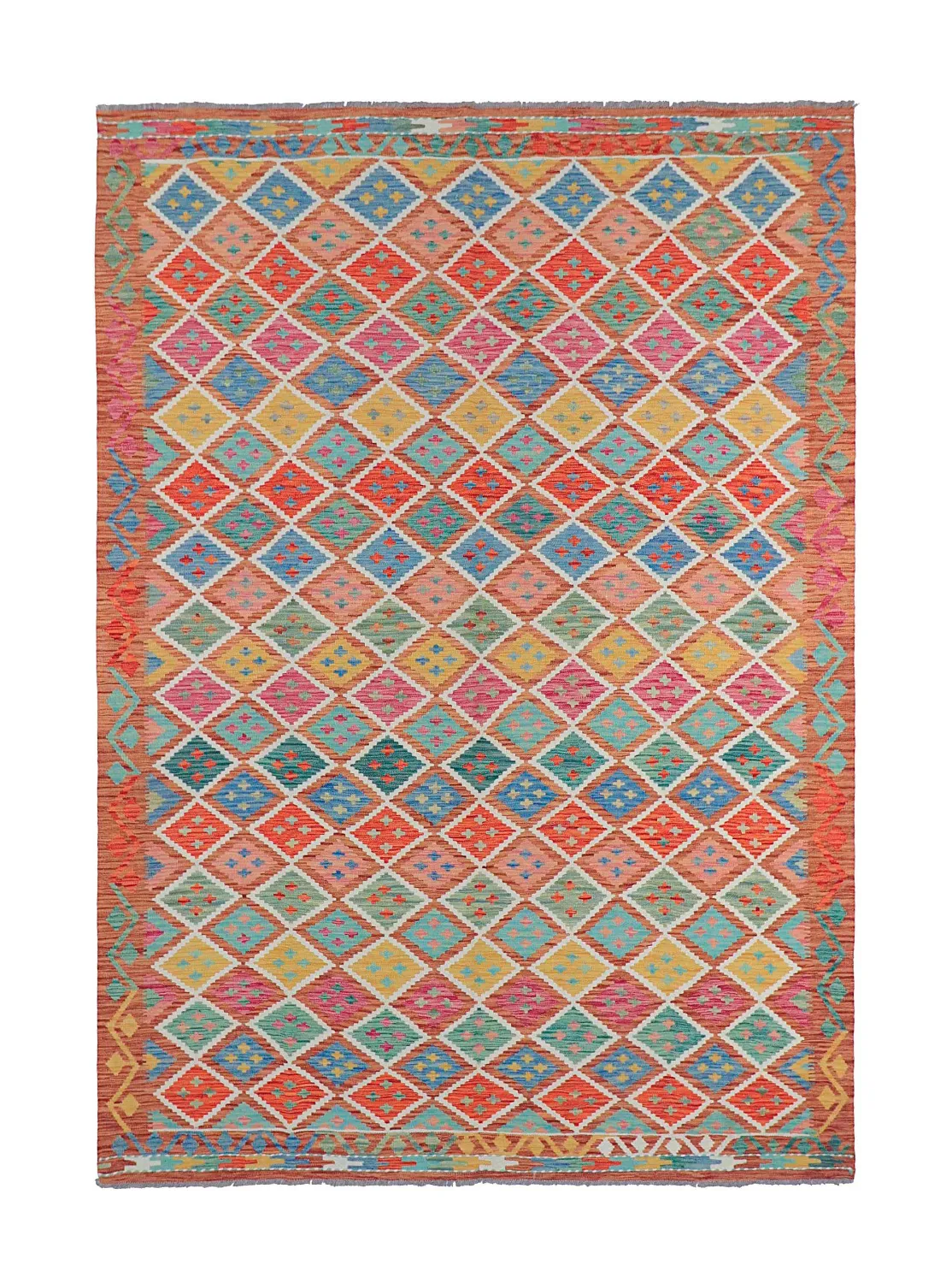 Orientalsk Tæppe - Vegi Kelim Hand Woven - 202 x 294 cm