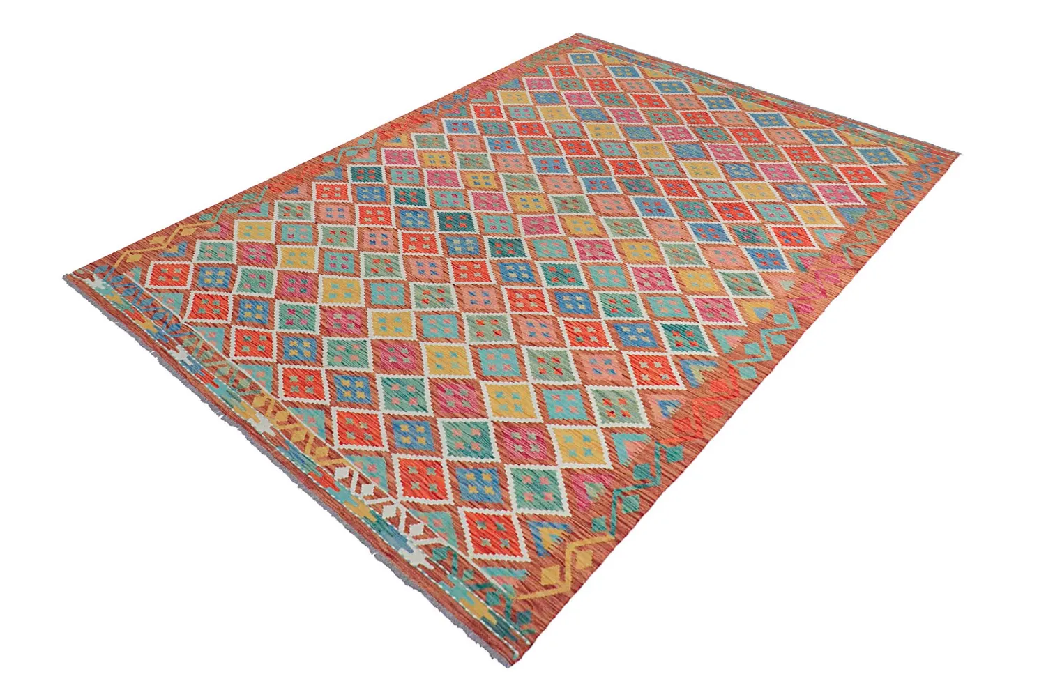 Orientalsk Tæppe - Vegi Kelim Hand Woven - 202 x 294 cm