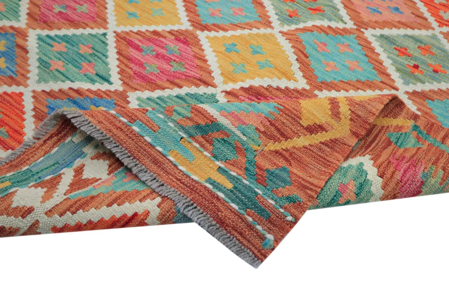 Orientalsk Tæppe - Vegi Kelim Hand Woven - 202 x 294 cm