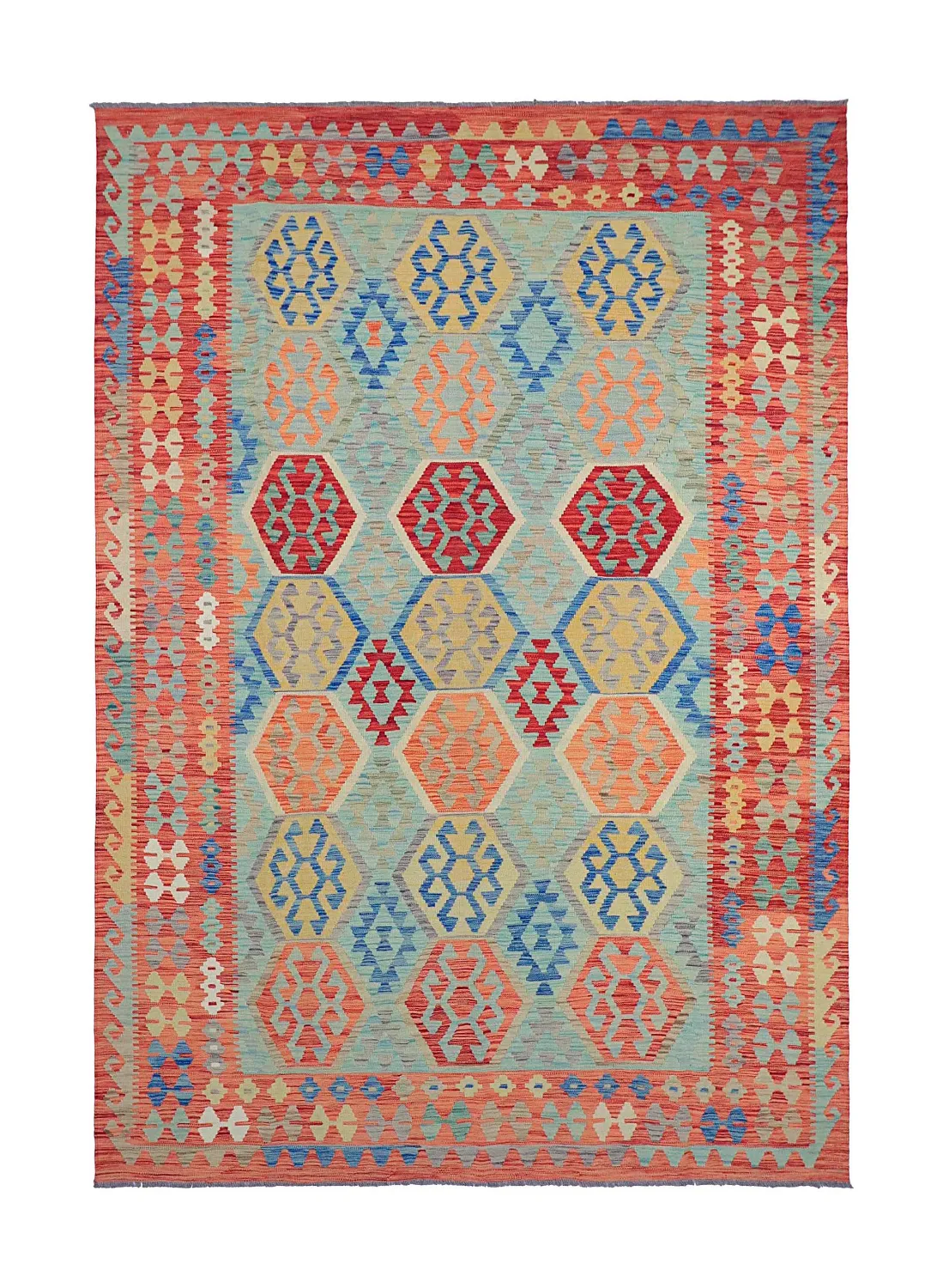 Orientalsk Tæppe - Vegi Kelim Hand Woven - 196 x 292 cm
