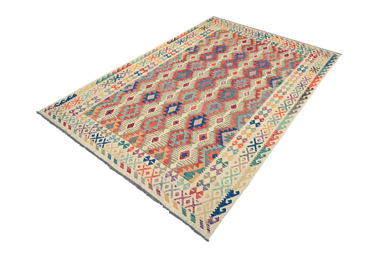 Orientalsk Tæppe - Vegi Kelim Hand Woven - 202 x 293 cm