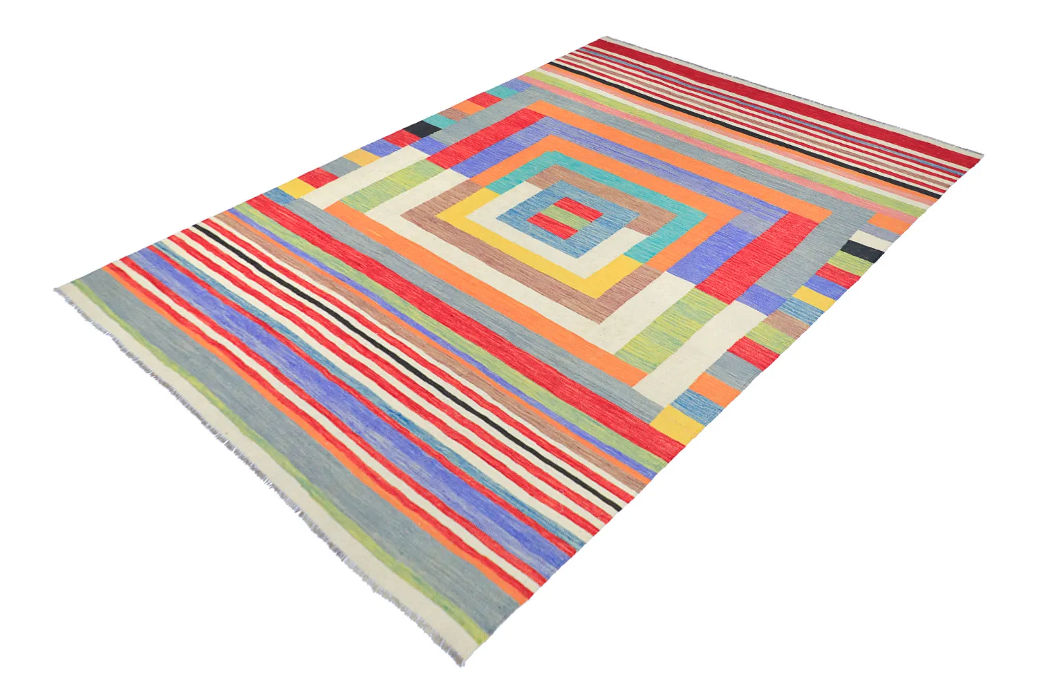 Orientalsk Tæppe - Kelim Hand Woven - 205 x 299 cm