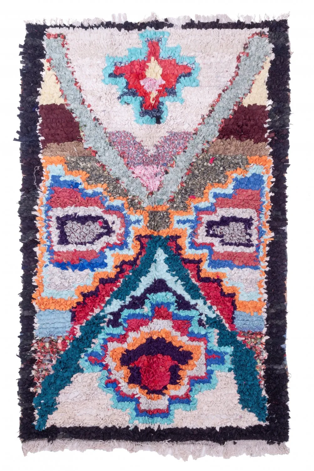 Marokkansk berber tæppe Boucherouite 200 x 125 cm