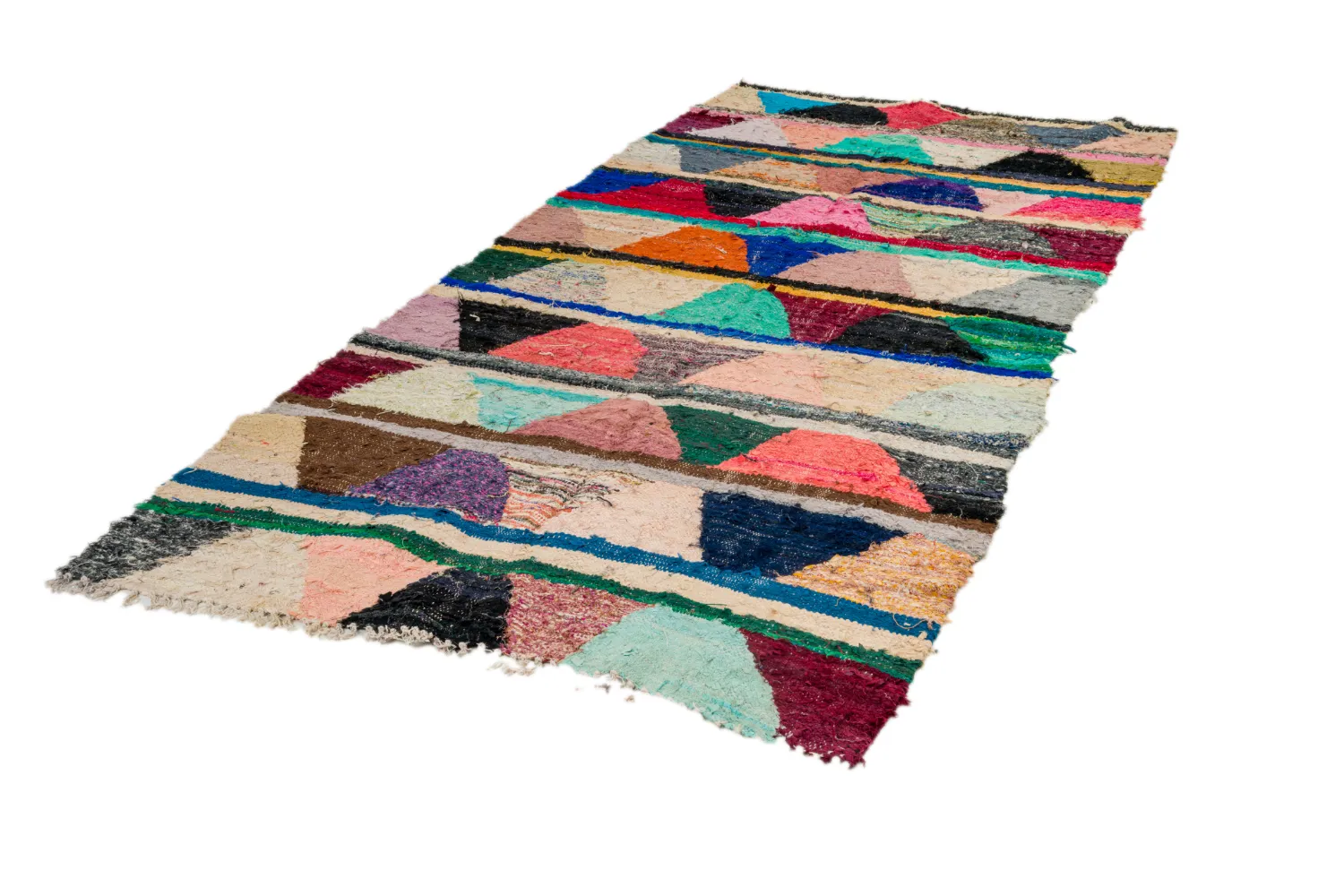 Marokkansk berber tæppe Boucherouite 135 x 270 cm