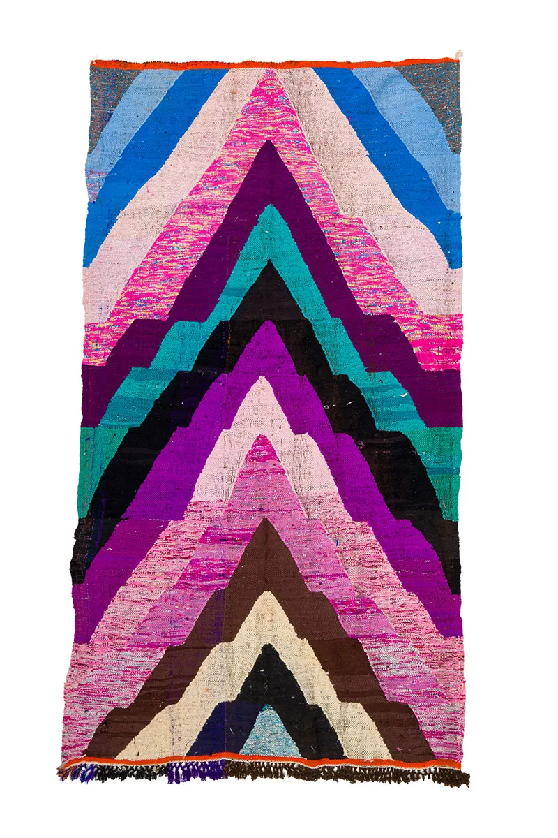 Marokkansk berber tæppe Boucherouite 140 x 250 cm