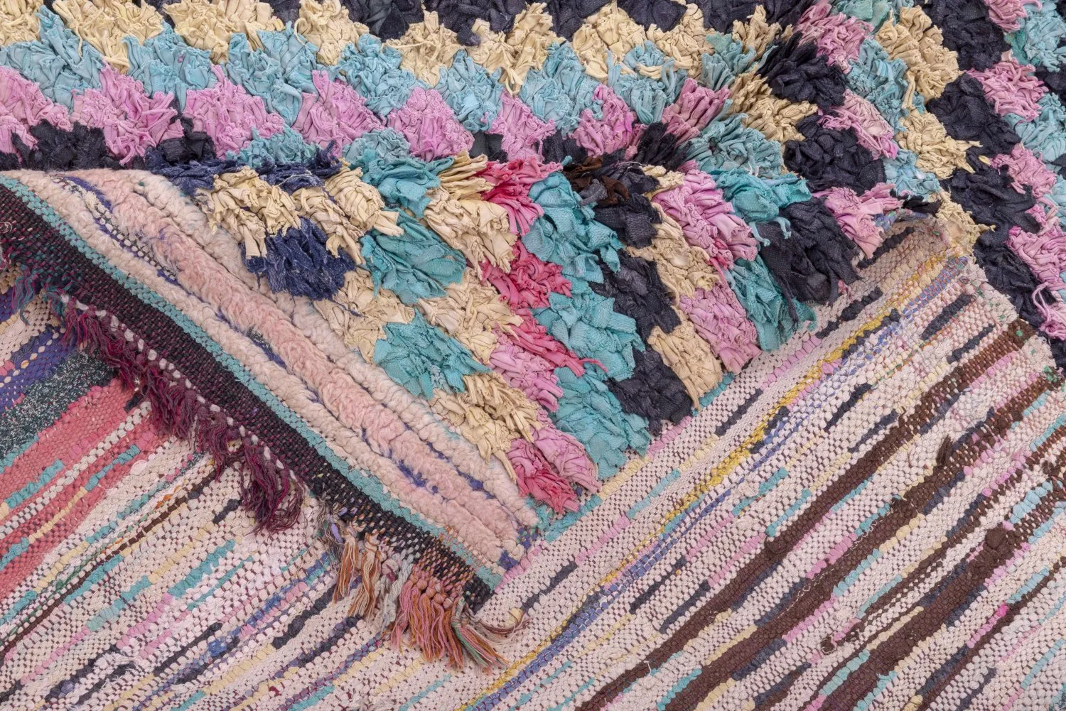 Marokkansk berber tæppe Boucherouite 240 x 140 cm