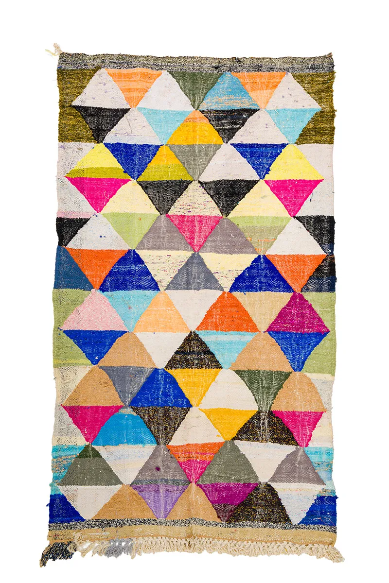 Marokkansk berber tæppe Boucherouite 135 x 230 cm