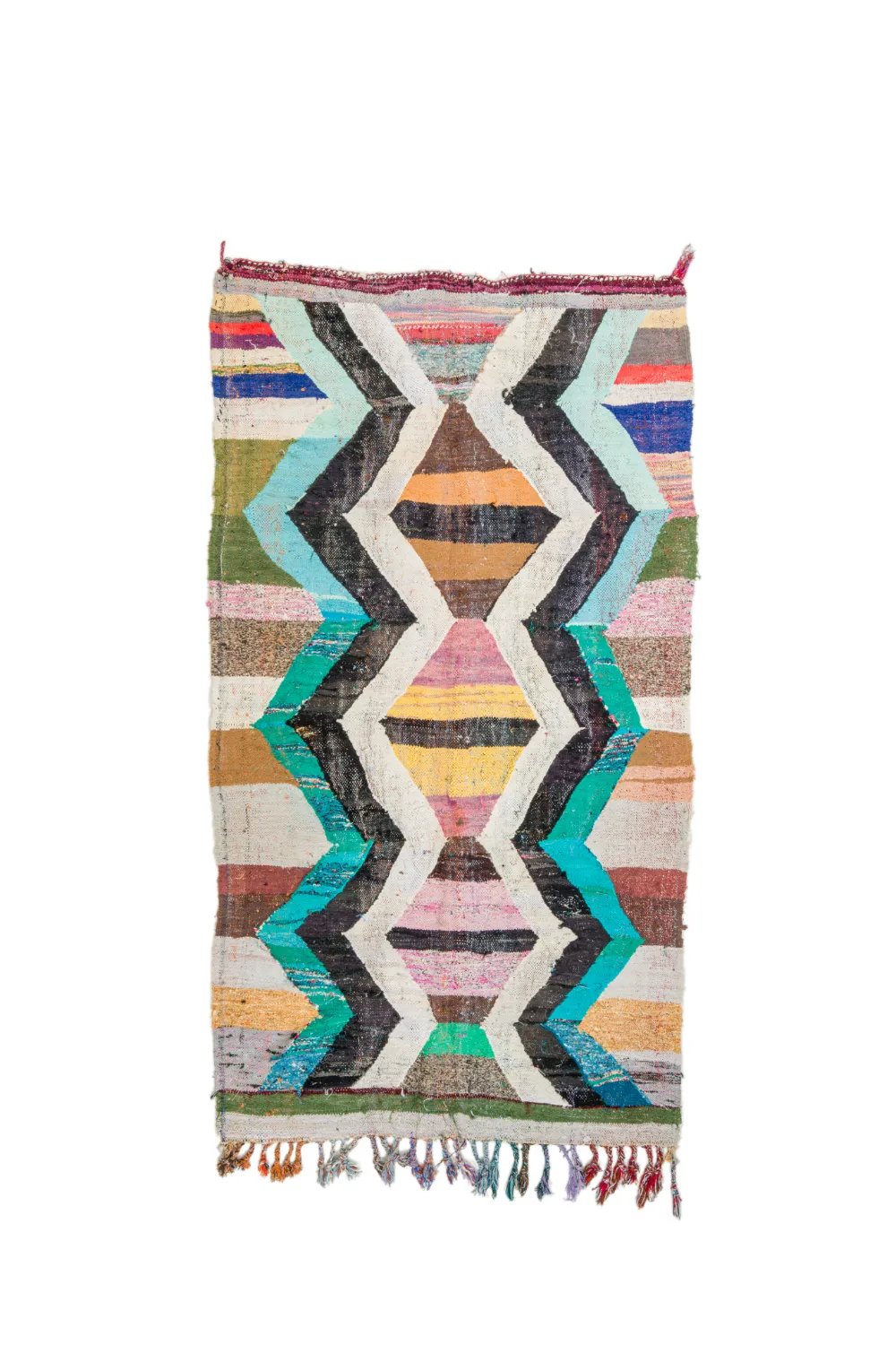 Marokkansk berber tæppe Boucherouite 135 x 245 cm