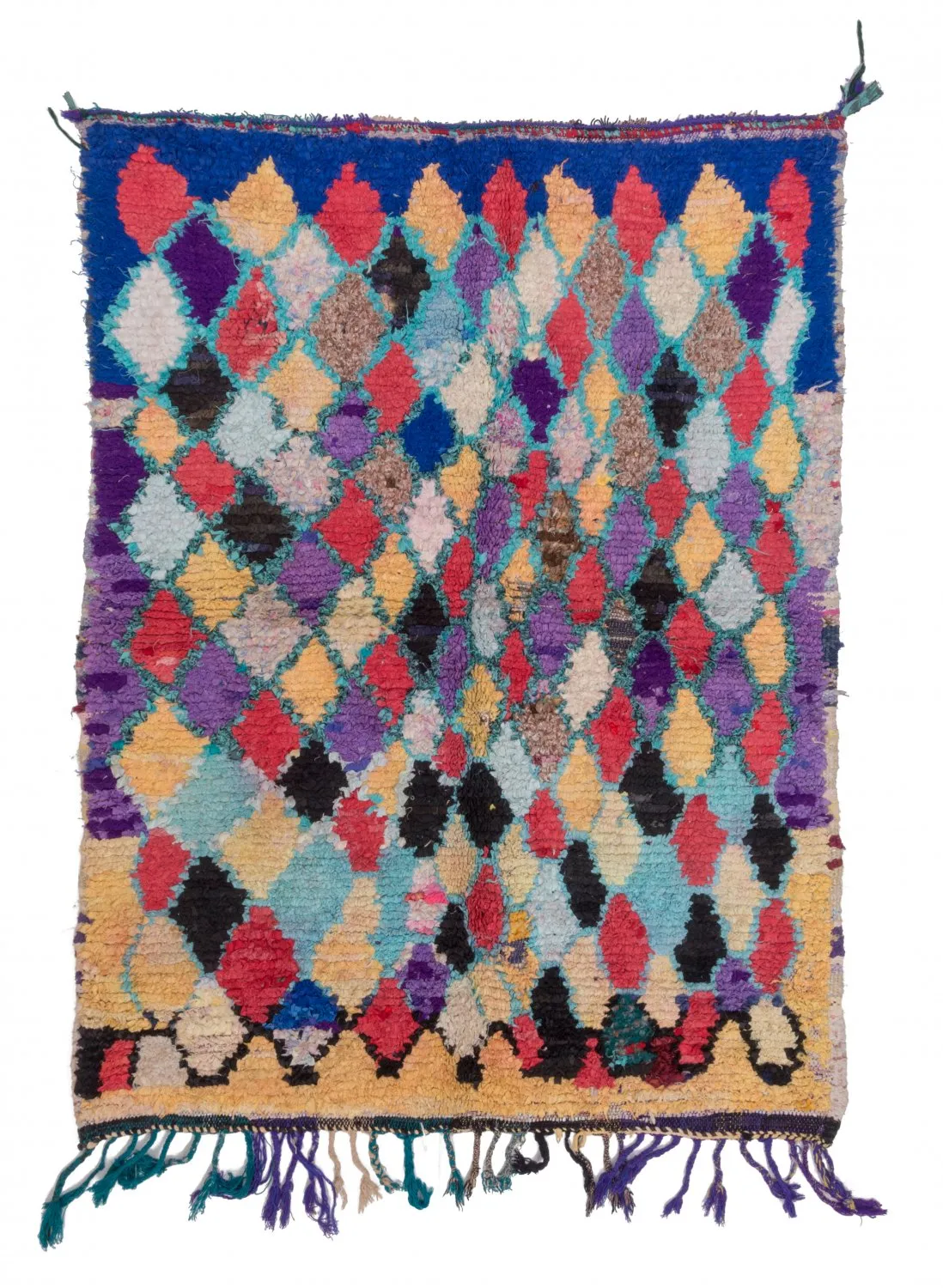 Marokkansk berber tæppe Boucherouite 185 x 135 cm