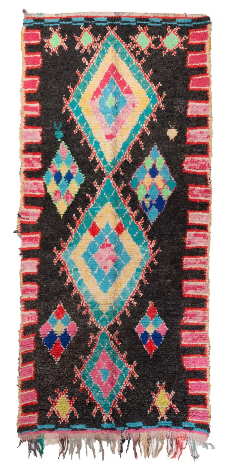 Marokkansk berber tæppe Boucherouite 330 x 150 cm