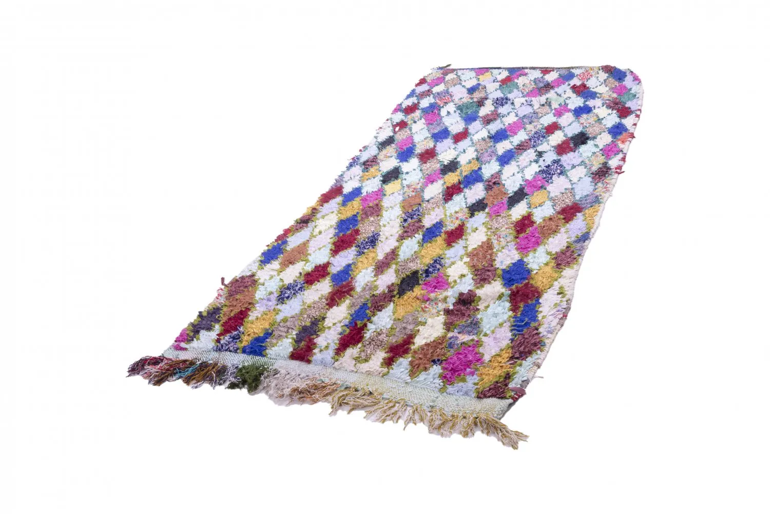 Marokkansk berber tæppe Boucherouite 280 x 105 cm