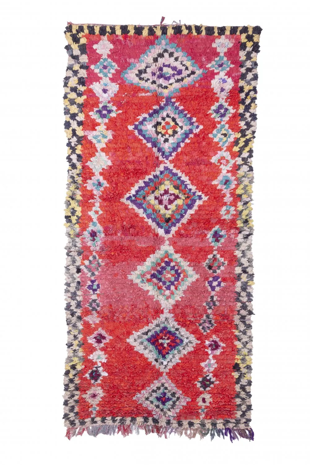 Marokkansk berber tæppe Boucherouite 220 x 125 cm