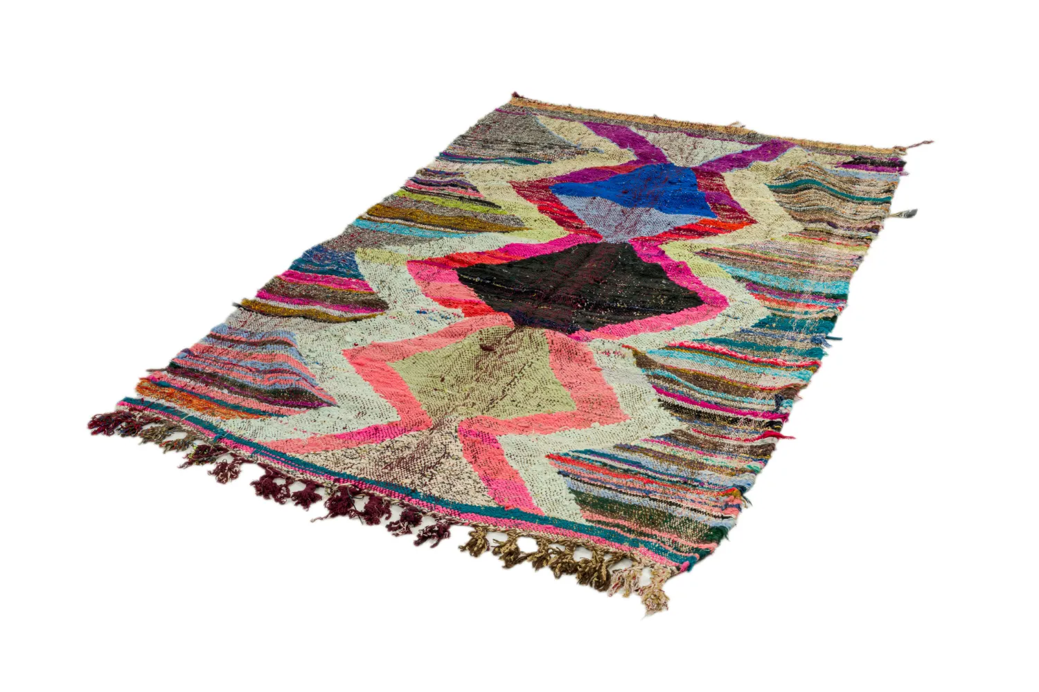 Marokkansk berber tæppe Boucherouite 125 x 225 cm